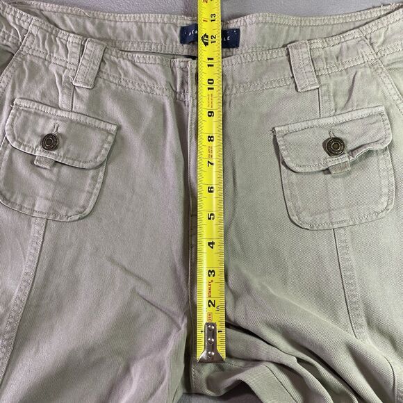 AEROPOSTALE Pants Low Rise Wide Flare Flap Pockets Womens 14 Light Army Green - Picture 6 of 11